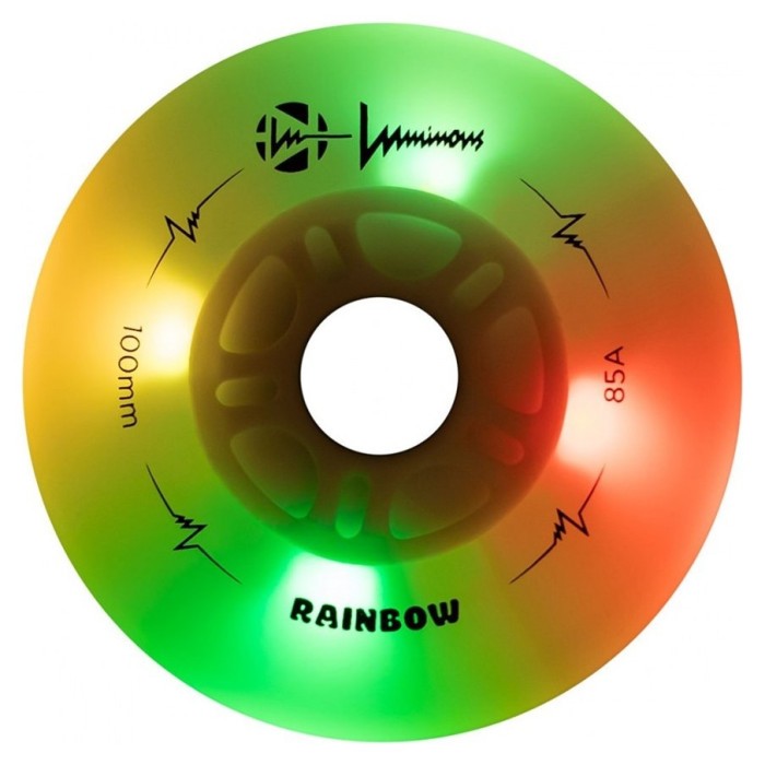 Колеса для роликів, що світяться FR Luminous Rainbow 100mm/85A 6-pack