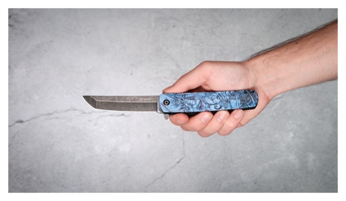 Ніж складаний Ganzo G626-GS сiрий самурай, укр, укр