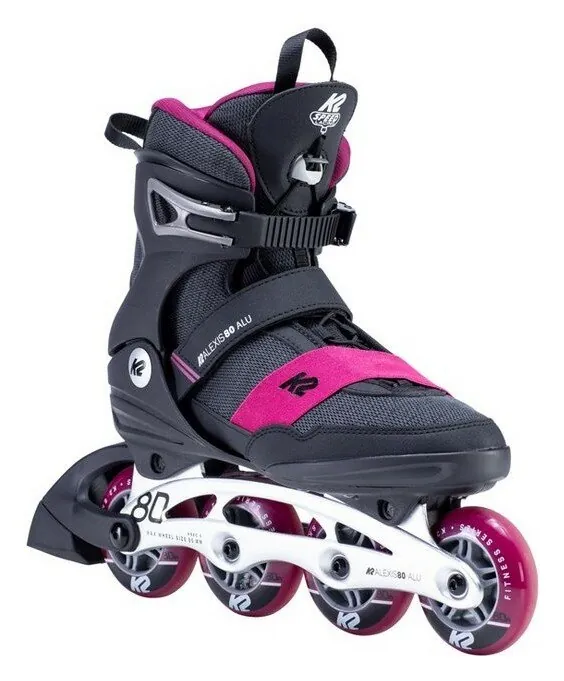 Роликові коньки для дорослих K2 ALEXIS 80 ALU W 35 (5.0US) 220мм Black/dark grey/pink (30E0270.1.1) (265мм)