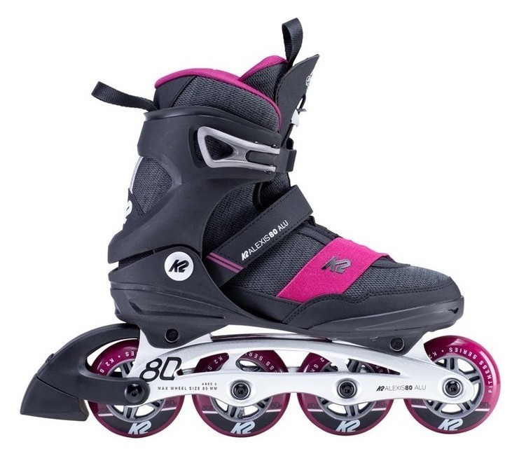 Роликовые коньки для взрослых K2 ALEXIS 80 ALU W 35 (5.0US) 220мм Black/dark grey/pink (30E0270.1.1)