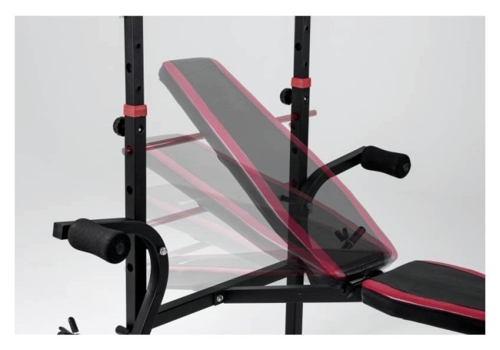 Лава для жима с тягой, штанга, 4 грифа и 115 кг дисков.