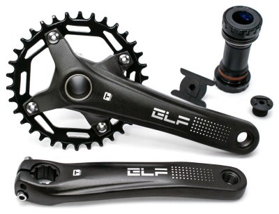 Шатун Алюмiнiй L170мм 34T з інтегр.віссю T-Self A26Z-SS300 чорний з кареткою