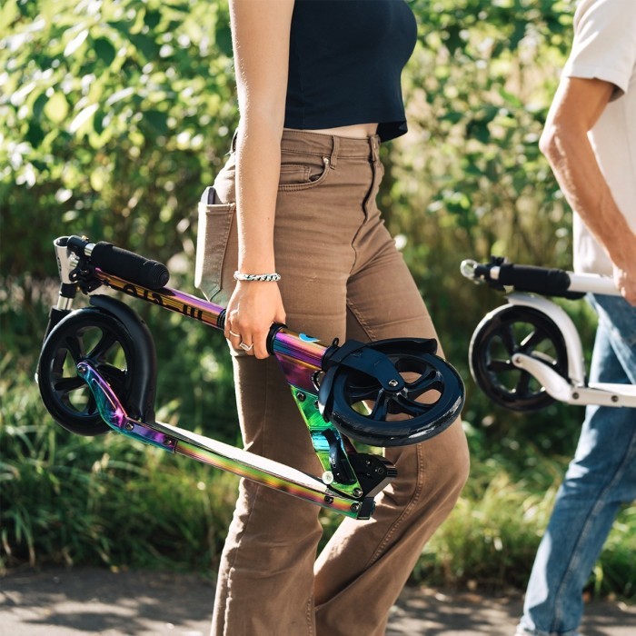 Самокат MICRO серии "Classic" - НЕОХРОМ (сложный, до 100 кг (kg), двухколесный)