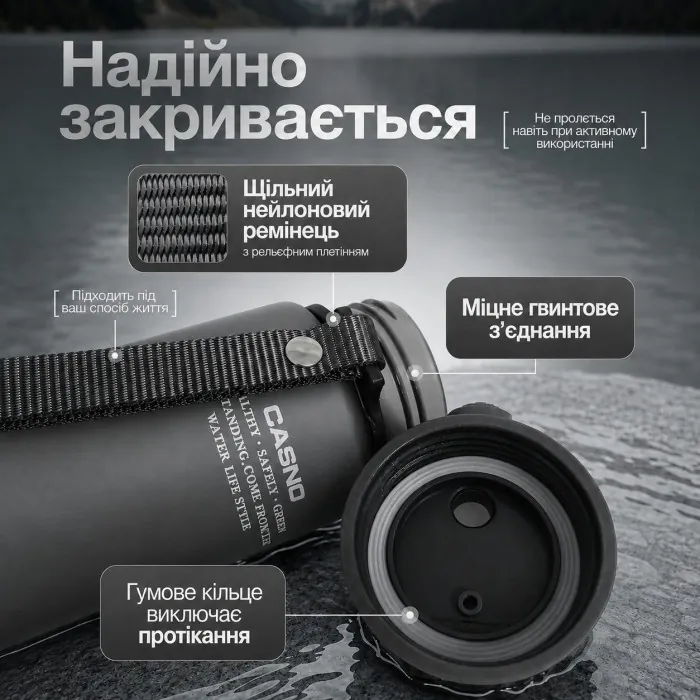 Бутылочка для воды CASNO 560 мл. с матовым покрытием KXN-1115 Сырая