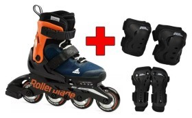 Комплект роликові ковзани Rollerblade Microblade Midnight Blue + захист