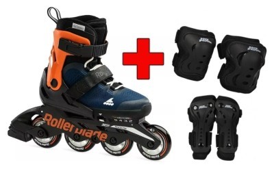 Комплект роликовые коньки Rollerblade Microblade Midnight Blue + защита + защита