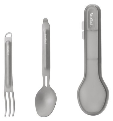 Туристический набор ложка-вилка NexTool Titanium Tableware Set, титан