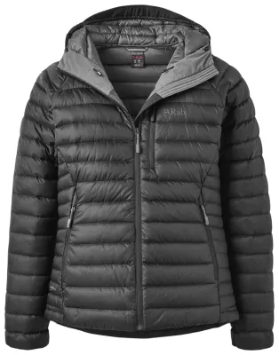 Жіночий легкий пуховик Rab Microlight Alpine Jacket Wmns, Black/Graphene