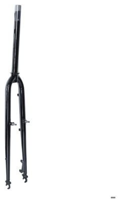 Вилка 28" жесткая жесткая Сталь 1-1/8" disc/v-br безрезьб. под эксцентрик шток-290мм FSD черный длина ног 500мм, шир 80мм