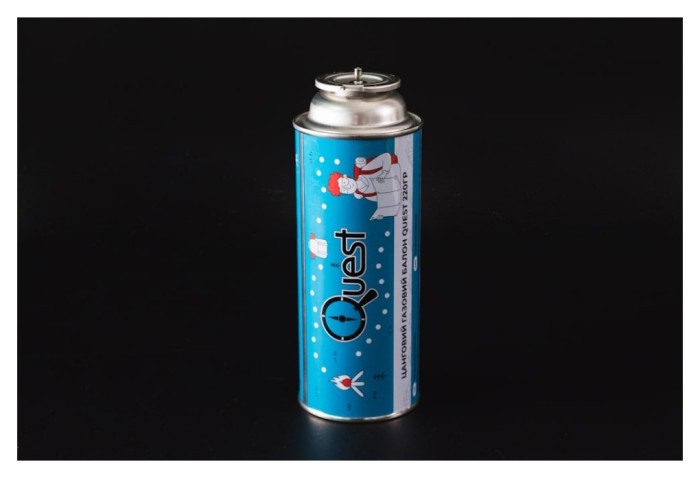 Набір Газовий пальник BRS-99 + Газовий балон цанговий бутановий Quest, 220гр, укр, укр