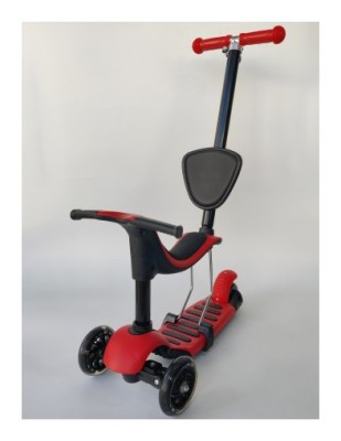 Дитячий самокат з сидінням та батьківською ручкою 3 в 1 Scooter Horned 0332-4S