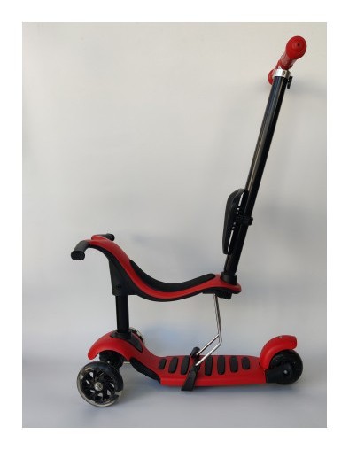Дитячий самокат з сидінням та батьківською ручкою 3 в 1 Scooter Horned 0332-4S