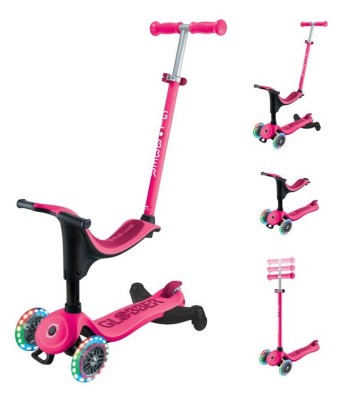 Самокат GLOBBER серії GO UP SPORTY 360 фуксія, до 20/50кг 1+, колеса з підсвіткою