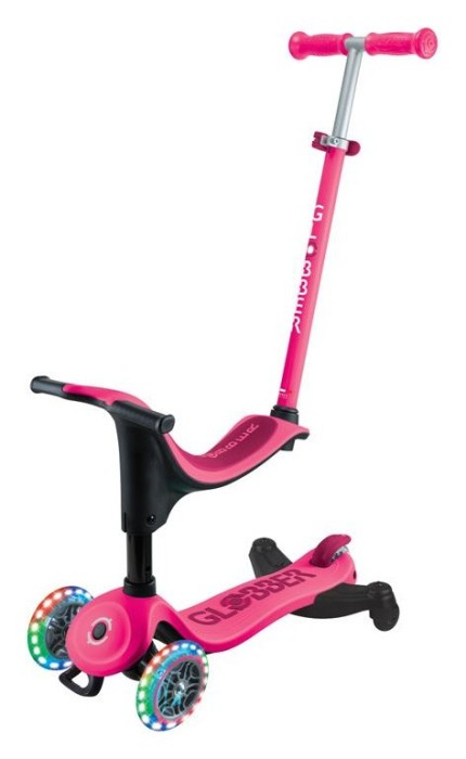 Самокат GLOBBER серії GO UP SPORTY 360 фуксія, до 20/50кг 1+, колеса з підсвіткою