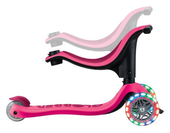 Самокат GLOBBER серії GO UP SPORTY 360 фуксія, до 20/50кг 1+, колеса з підсвіткою