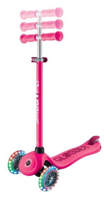 Самокат GLOBBER серії GO UP SPORTY 360 фуксія, до 20/50кг 1+, колеса з підсвіткою, укр, укр