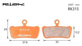 Колодки гальмiвнi полуметал пiд дисковi гальма RISK RK315-S  Пiдходить пiд дисковi гальма AVID XX、XO Trail、E9 Trail、E7 Trail、 Guide