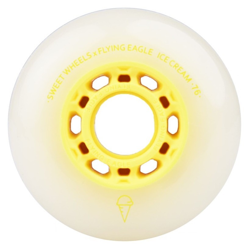 Колеса для роликов Flying Eagle Ice Cream 85A 4 шт желтые 76 мм