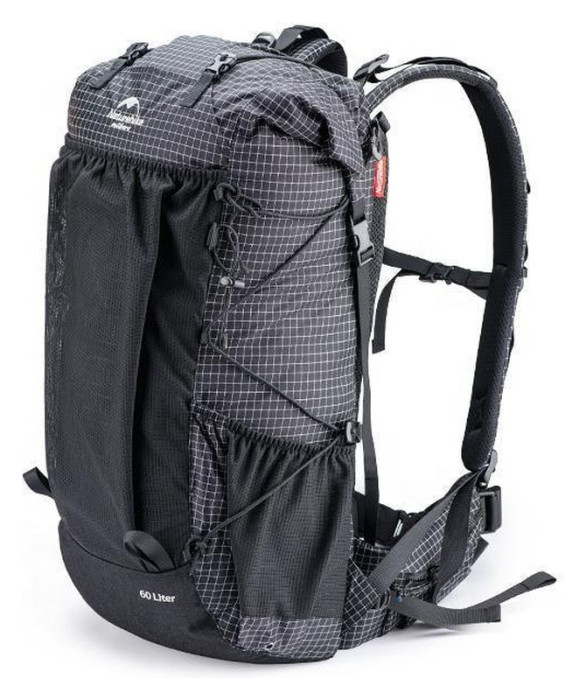 Рюкзак туристичний Naturehike Rock NH19BP095, 60+5 л, графіт в клітинку, укр, укр