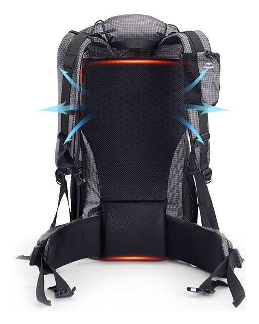 Рюкзак туристичний Naturehike Rock NH19BP095, 60+5 л, графіт в клітинку