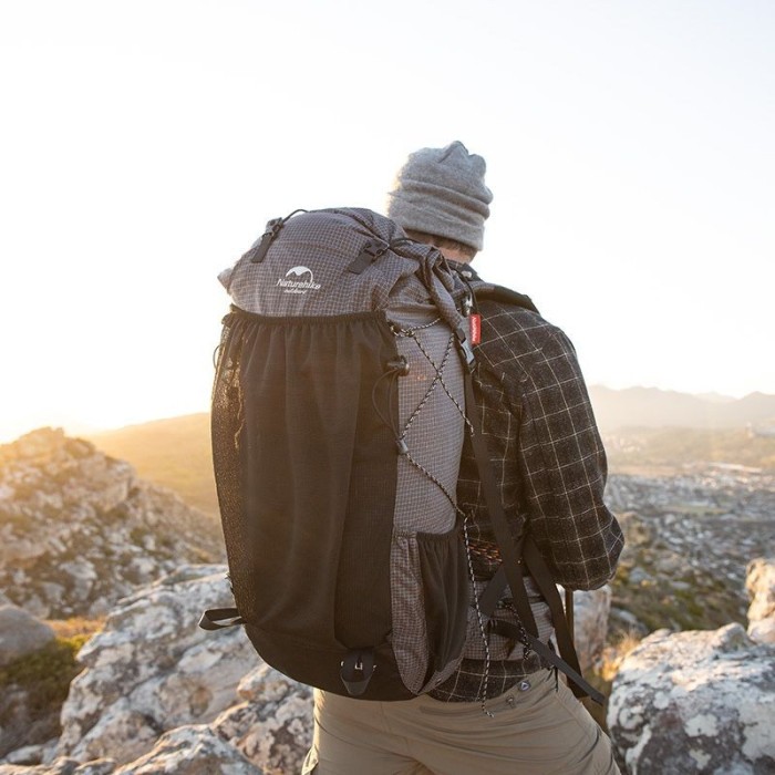 Рюкзак туристичний Naturehike Rock NH19BP095, 60+5 л, графіт в клітинку, укр, укр