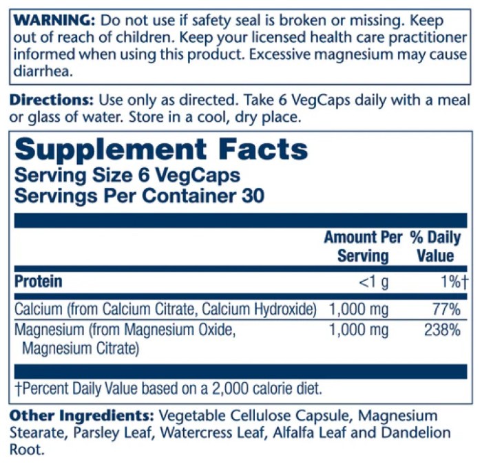 Cal-Mag Citrate - 180 veg caps