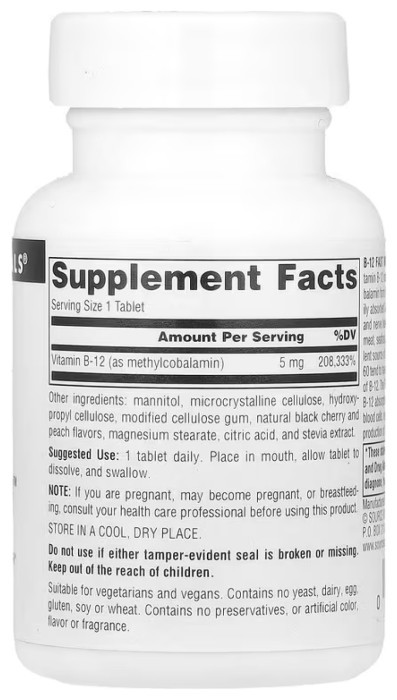 Vitamin B-12 5mg - 60 tabs