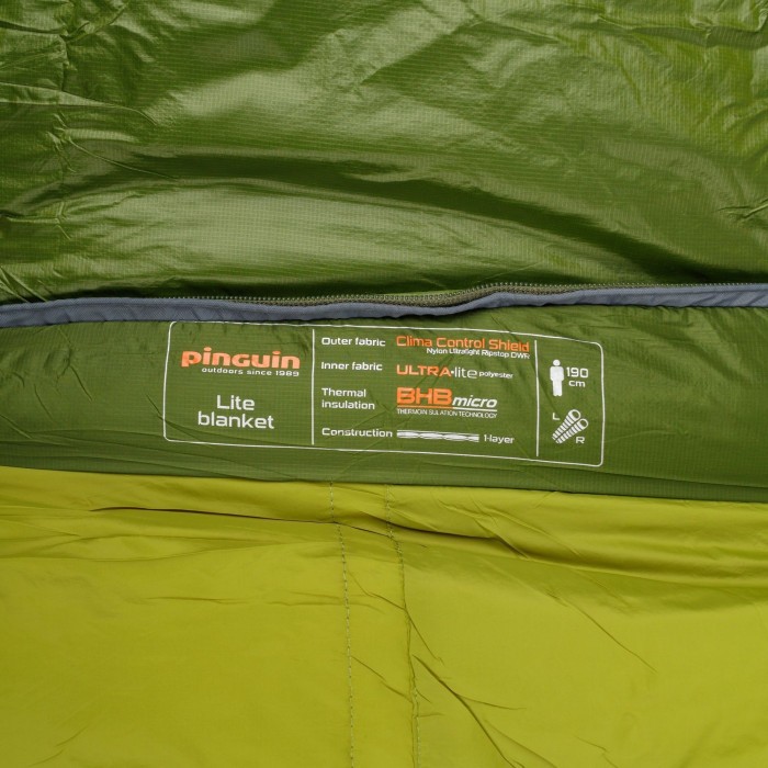 Спальный мешок Pinguin Lite Blanket (14/10°C), 190 см - Right Zip, Khaki (PNG 229448) 2020