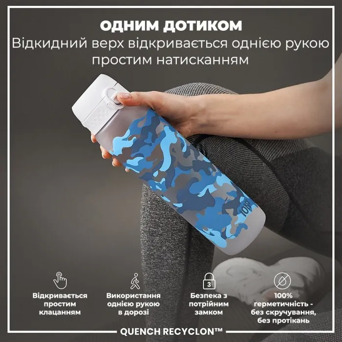 Картофель для воды ION8 1000 мл. BPA Free, Times To Drink, (ЭКО бутылка) BPA Free, Camo