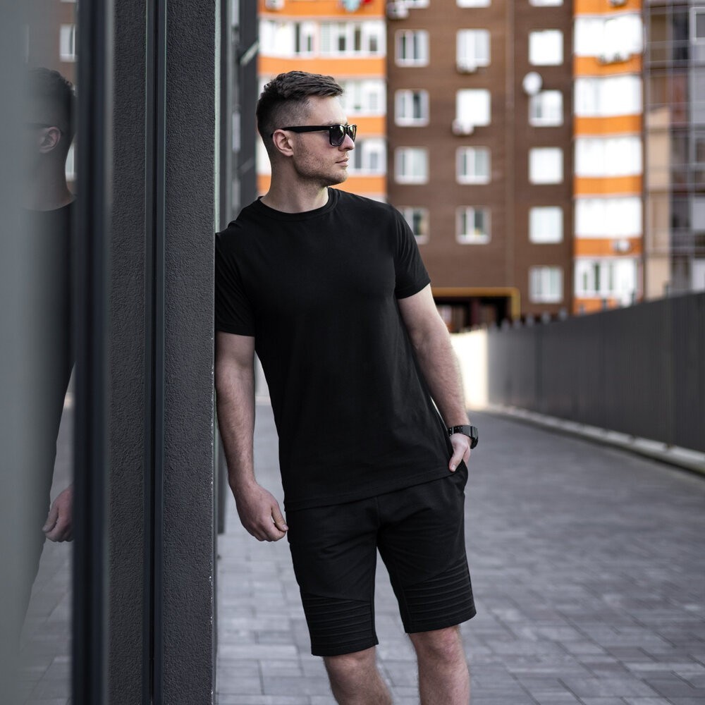 Мужская футболка хлопчатобумажная Pobedov Peremoga черная