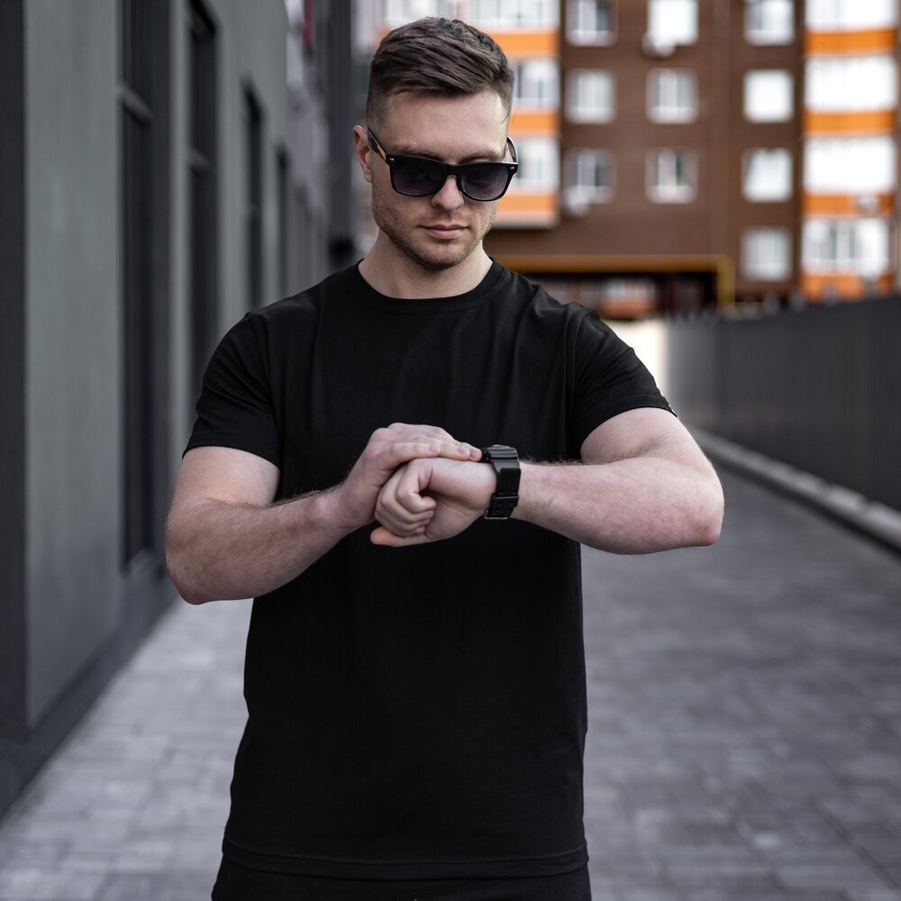 Мужская футболка хлопчатобумажная Pobedov Peremoga черная