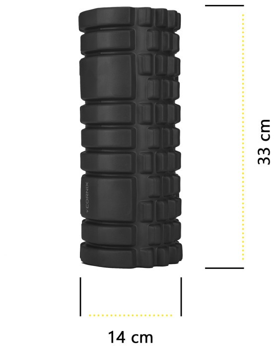 Масажний ролик Cornix EVA 33 x 14 см (валик, роллер) XR-0029 Black