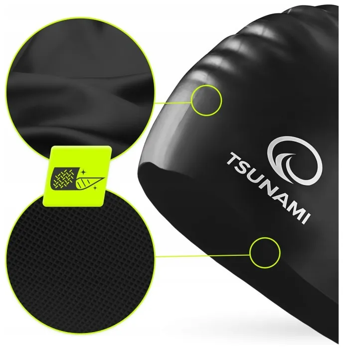 Шапочка для плавания TSUNAMI Pro Black (P-5905973401876)