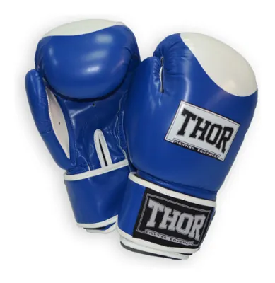 Перчатки боксерские THOR COMPETITION 14oz / кожа / сине-белые