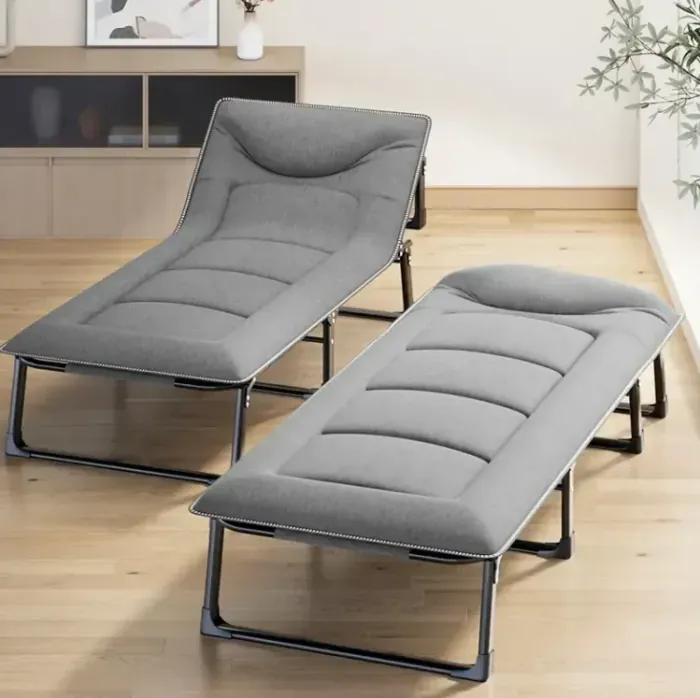 Розкладне ліжко (розкладачка) з вбудованим матрацом LEOBRO Grey (LB-FB-S1-GRY)