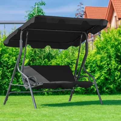 Качели с подушками на 3 человека LEOBRO Relax Black