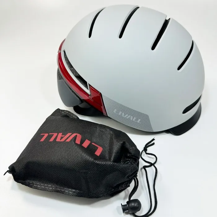 Захисний шолом Livall BH51M NEO (L) Sandstone Grey (57-61см), акустика, мікрофон, сигнали поворотів та стопів, додаток, пульт BR80, Bluetooth