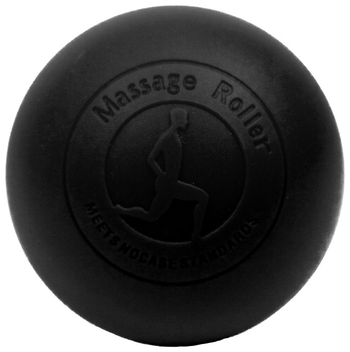 Масажний м'ячик EasyFit каучук 6.5 см чорний, укр, укр