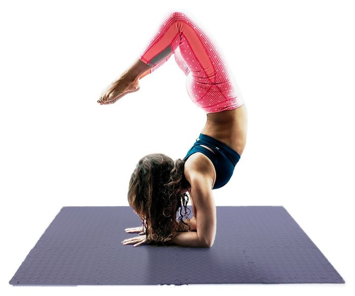 Татами мат EasyFit 8 шт (30х30х1 см) хвост ласточки синий