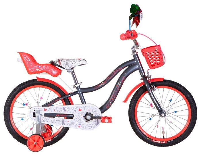 Велосипед ST 18" Formula Kid ALICIA BH рама-9" сірий з білим та кораловим 2026, укр, укр