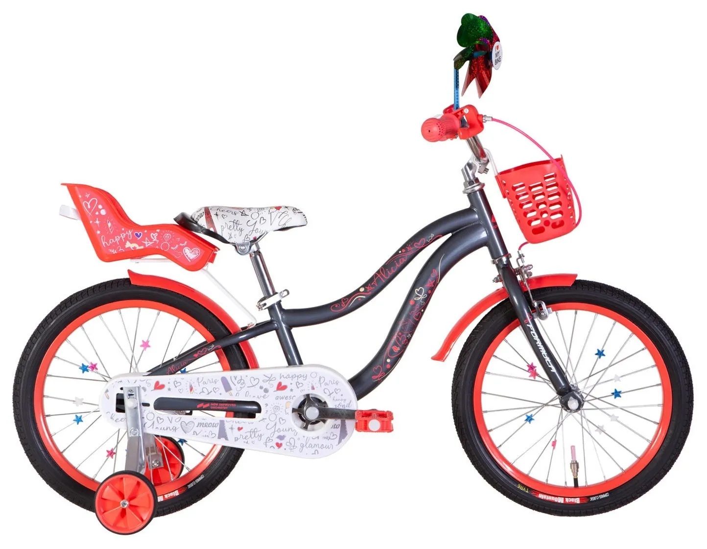 Велосипед ST 18" Formula Kid ALICIA BH рама-9" сірий з білим та кораловим 2026 (OPS-FRK-18-172)