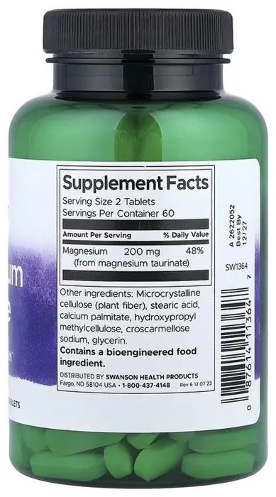 Magnesium Taurate 100 mg - 120 tabs