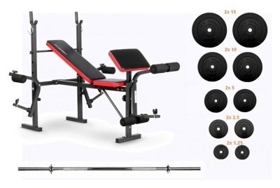 Скамейка для жима EverTop и штанга 75 кг RN-Sport