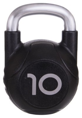 Гиря цельная с полиуретановым покрытием и хромированной ручкой Zelart TA-2681-10 10кг (MD2220-10) (металл, PU, черный)