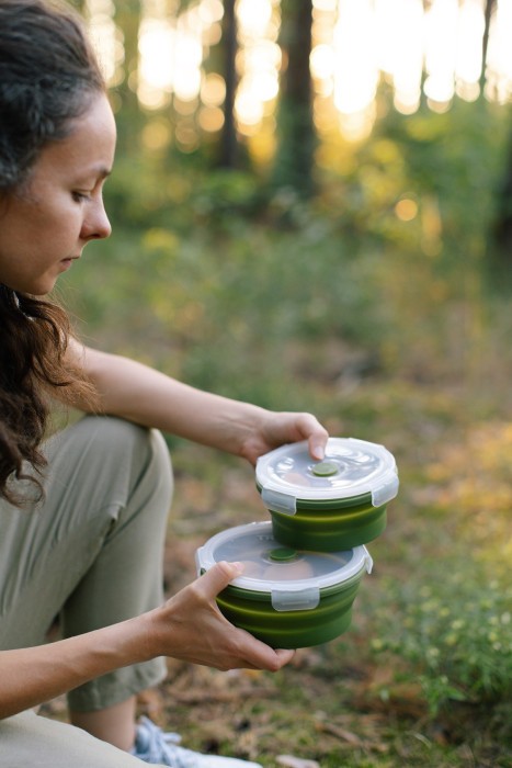 Контейнер Tribe Bowl Container 550 мл силиконовый T-FF-0045, olive