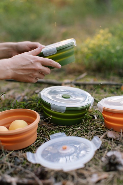 Контейнер Tribe Bowl Container 550 мл силиконовый T-FF-0045, olive