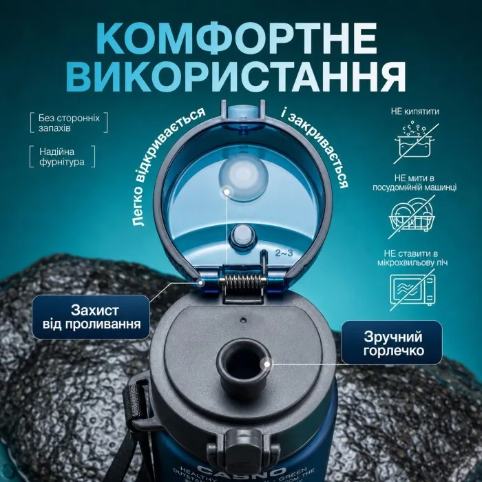 Бутылка для воды CASNO 560 мл. с матовым покрытием KXN-1115 Синяя