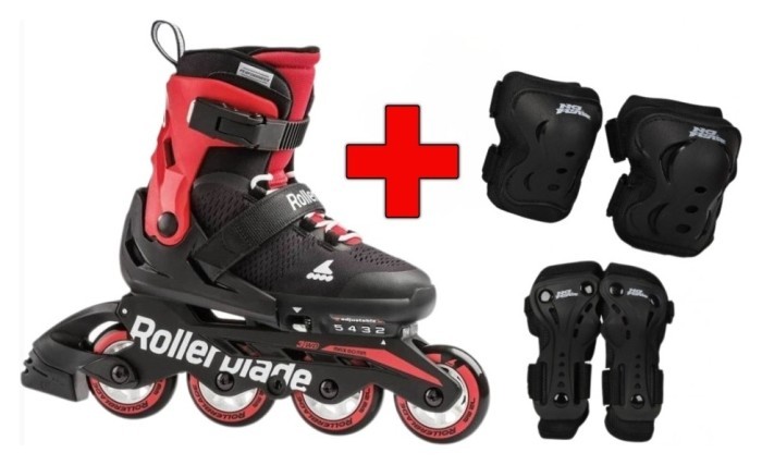 Комплект роликові ковзани Rollerblade Microblade + захист, укр, укр