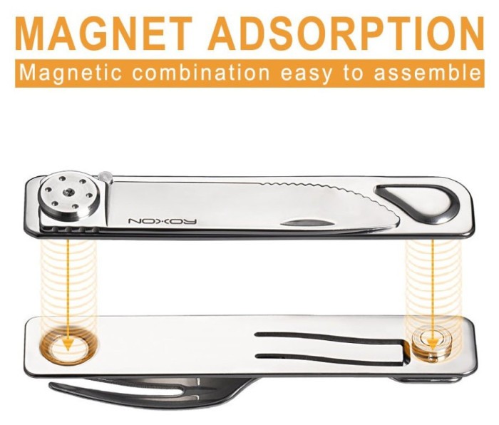 Набір столових приладів Roxon C3 2в1 (ніж, виделка), нержавіюча сталь, магнітне з'єднання, укр, укр