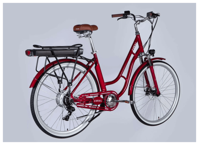 Велосипед з електроприводом 28" AL Dorozhnik eCORAL DD FR рама-19" 36B 12.5А*г 500Вт рубіновий YS 7496 2025